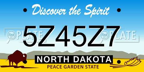 5Z45Z7 North Dakota License Plate