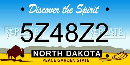 5Z48Z2 North Dakota License Plate