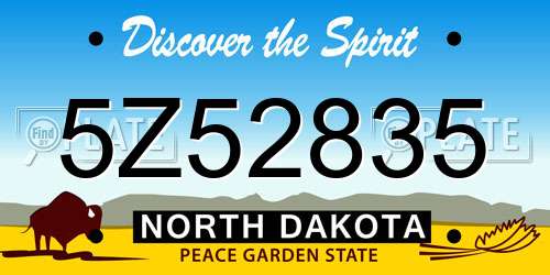 5Z52835 North Dakota License Plate