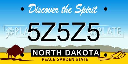5Z5Z5 North Dakota License Plate