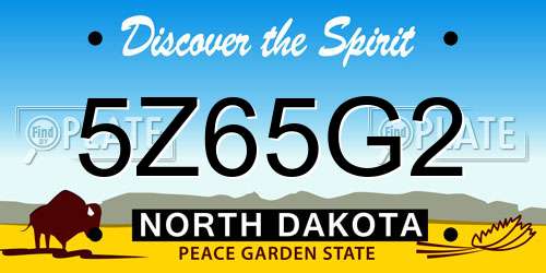 5Z65G2 North Dakota License Plate