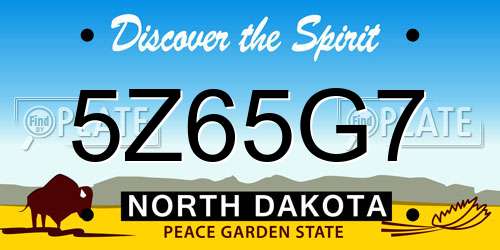 5Z65G7 North Dakota License Plate