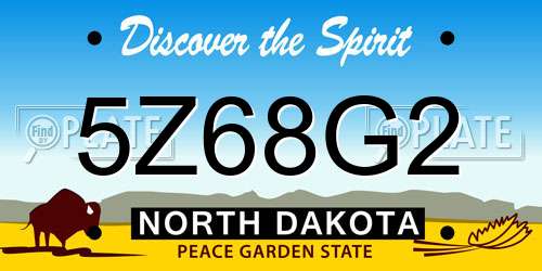5Z68G2 North Dakota License Plate