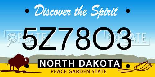 5Z78O3 North Dakota License Plate