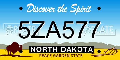 5ZA577 North Dakota License Plate