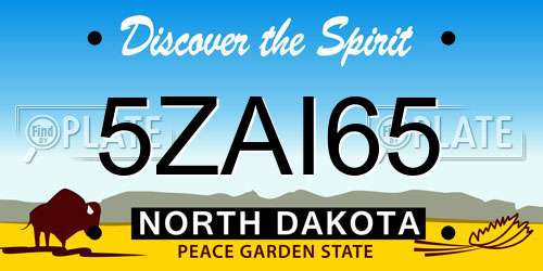 5ZAI65 North Dakota License Plate