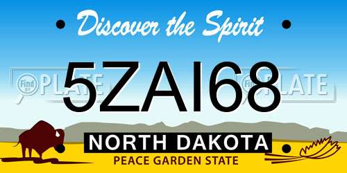 5ZAI68 North Dakota License Plate