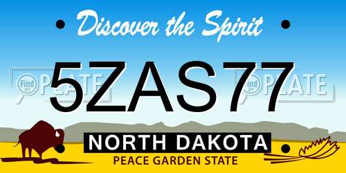 5ZAS77 North Dakota License Plate
