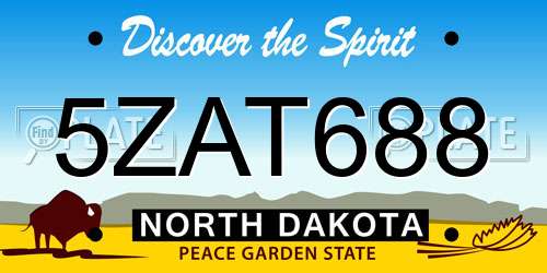 5ZAT688 North Dakota License Plate