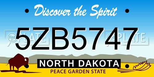 5ZB5747 North Dakota License Plate