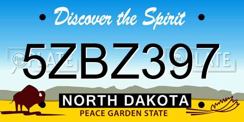 5ZBZ397 North Dakota License Plate