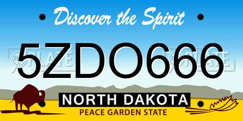 5ZDO666 North Dakota License Plate