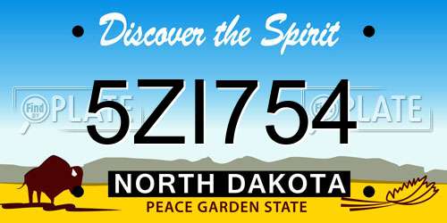5ZI754 North Dakota License Plate
