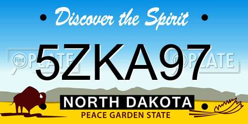 5ZKA97 North Dakota License Plate