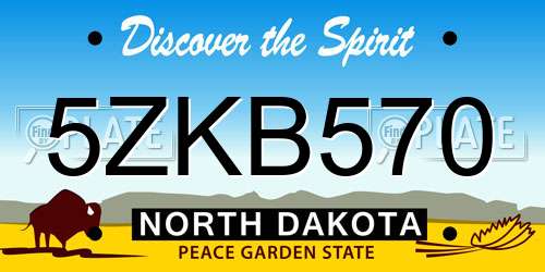 5ZKB570 North Dakota License Plate