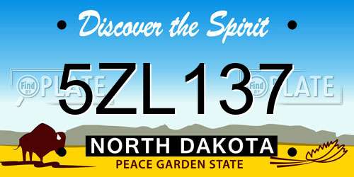 5ZL137 North Dakota License Plate