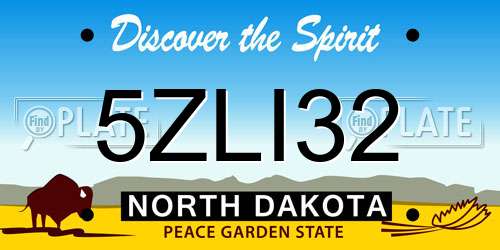 5ZLI32 North Dakota License Plate