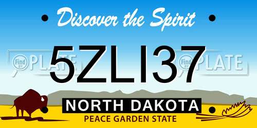 5ZLI37 North Dakota License Plate