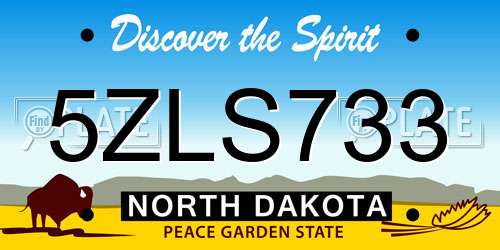 5ZLS733 North Dakota License Plate