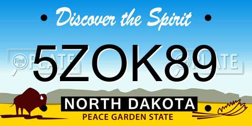 5ZOK89 North Dakota License Plate