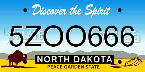 5ZOO666 North Dakota License Plate