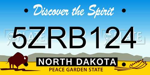 5ZRB124 North Dakota License Plate