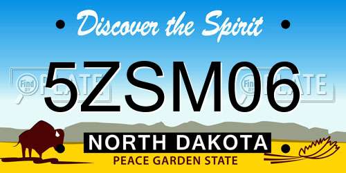 5ZSM06 North Dakota License Plate