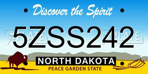 5ZSS242 North Dakota License Plate