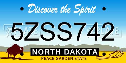 5ZSS742 North Dakota License Plate