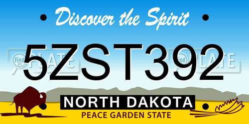 5ZST392 North Dakota License Plate
