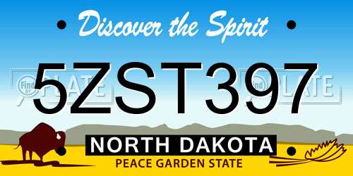 5ZST397 North Dakota License Plate