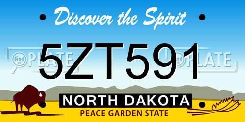 5ZT591 North Dakota License Plate