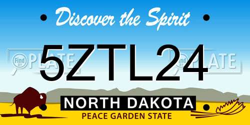 5ZTL24 North Dakota License Plate