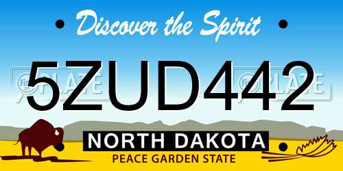 5ZUD442 North Dakota License Plate