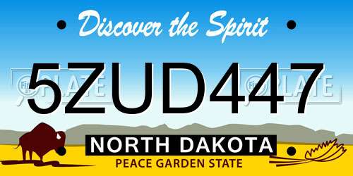 5ZUD447 North Dakota License Plate