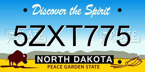 5ZXT775 North Dakota License Plate