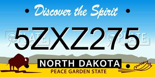 5ZXZ275 North Dakota License Plate