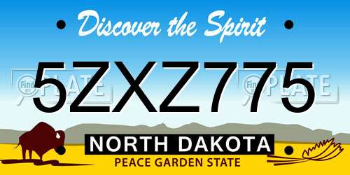 5ZXZ775 North Dakota License Plate