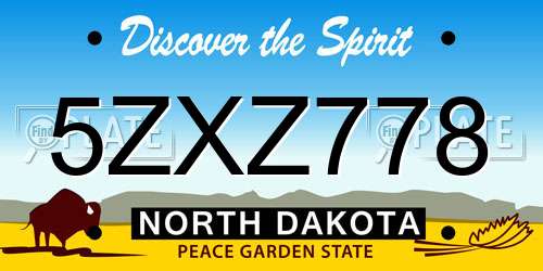 5ZXZ778 North Dakota License Plate