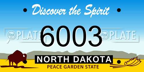 6003 North Dakota License Plate