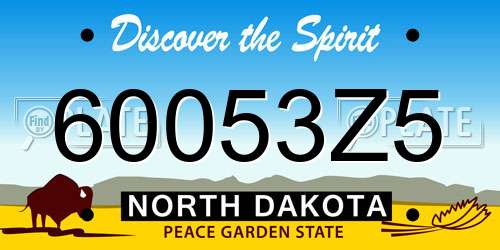 60053Z5 North Dakota License Plate