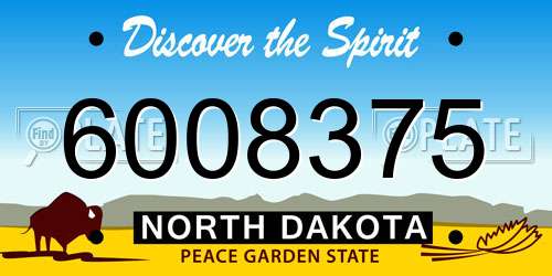 6008375 North Dakota License Plate