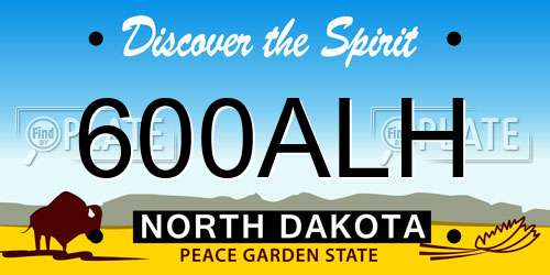 600ALH North Dakota License Plate
