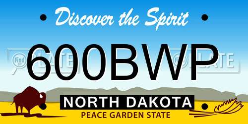 600BWP North Dakota License Plate