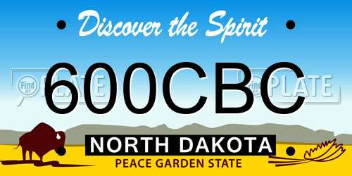 600CBC North Dakota License Plate