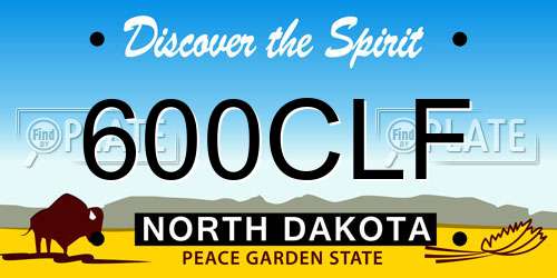 600CLF North Dakota License Plate