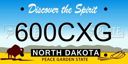 600CXG North Dakota License Plate