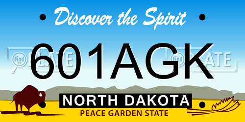 601AGK North Dakota License Plate