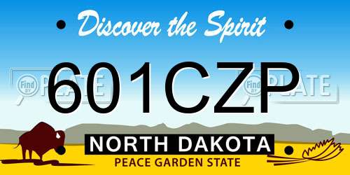 601CZP North Dakota License Plate