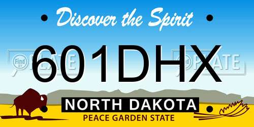 601DHX North Dakota License Plate